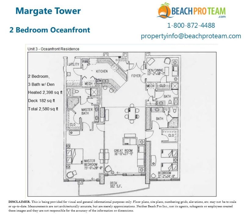 Margate Tower Floor Plan 3 - 2 Bedroom Oceanfront